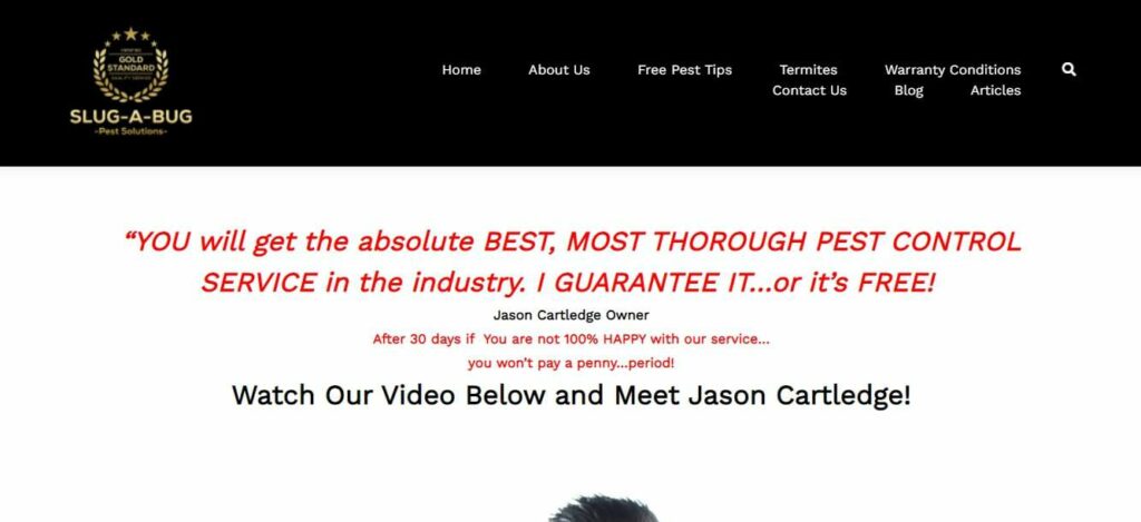 Slug a Bug Pest Solutions' Homepage