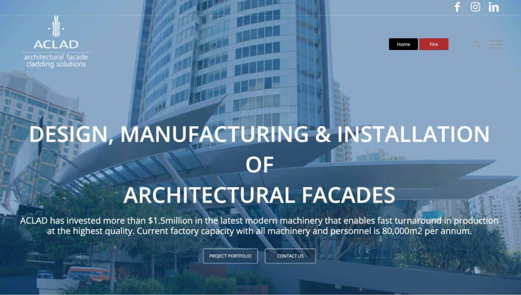 ACLAD Architectural Facade Cladding Solutions Homepage