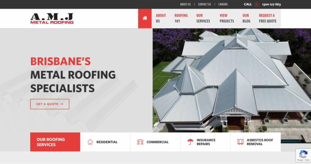 AMJ Metal Roofing Homepage