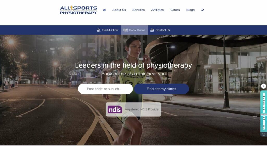 Allsports Physiotherapy & Sports Medicine Clinic Homepage