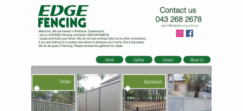 Edge Fencing Homepage