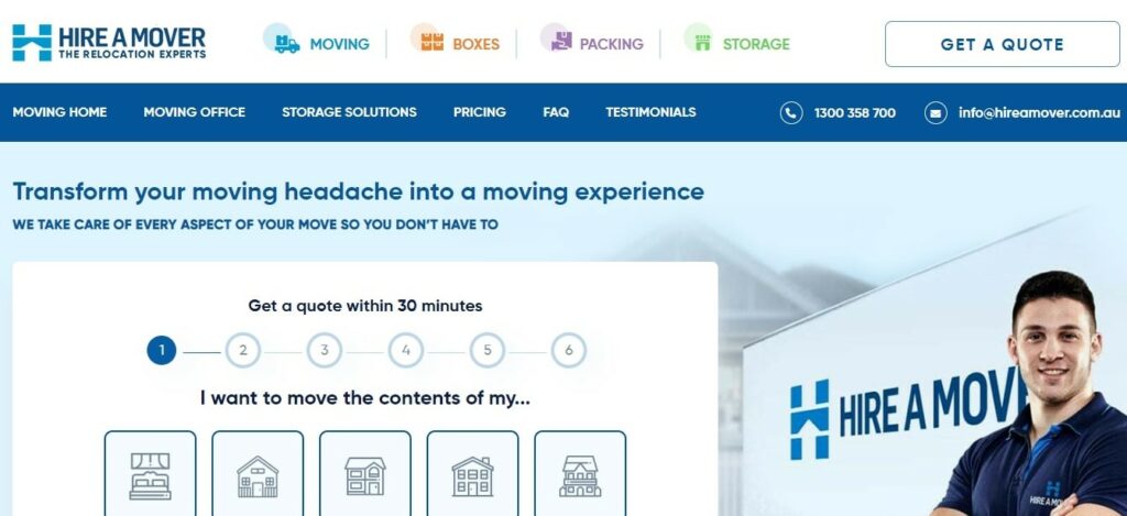 Hire A Mover Homepage