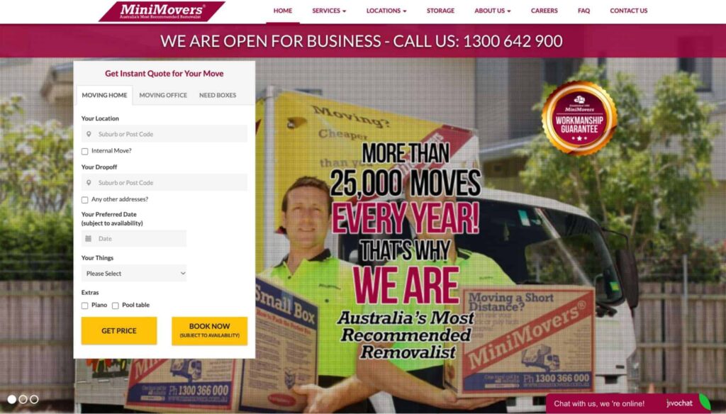 Mini Movers Homepage