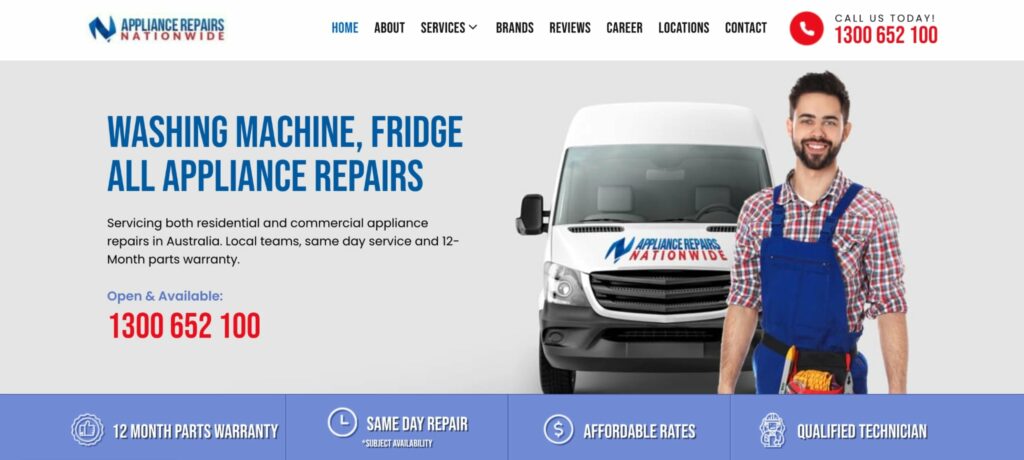 Nationwide Appliance Repairs Homepage