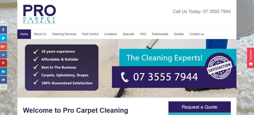 Pro Carpet Cleaning Homepage