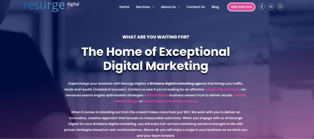 Resurge Digital Homepage