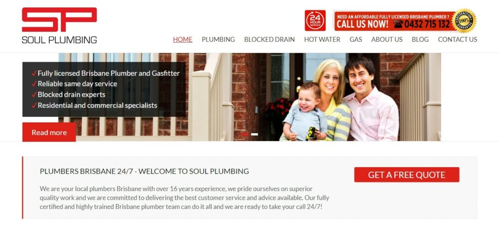 Soul Plumbing Services Homepage