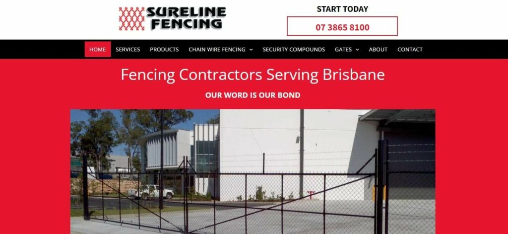 Sureline Fencing Homepage