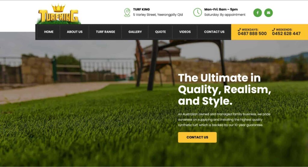 Turf King Homepage