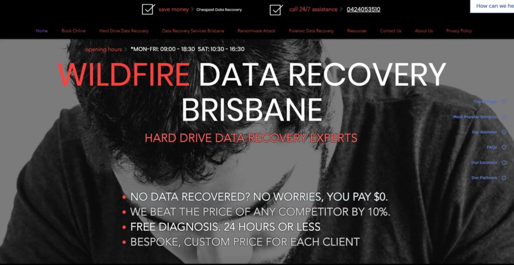 Wildfire Data Recovery Homepage