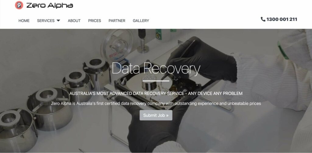 Zero Alpha Data Recovery Homepage