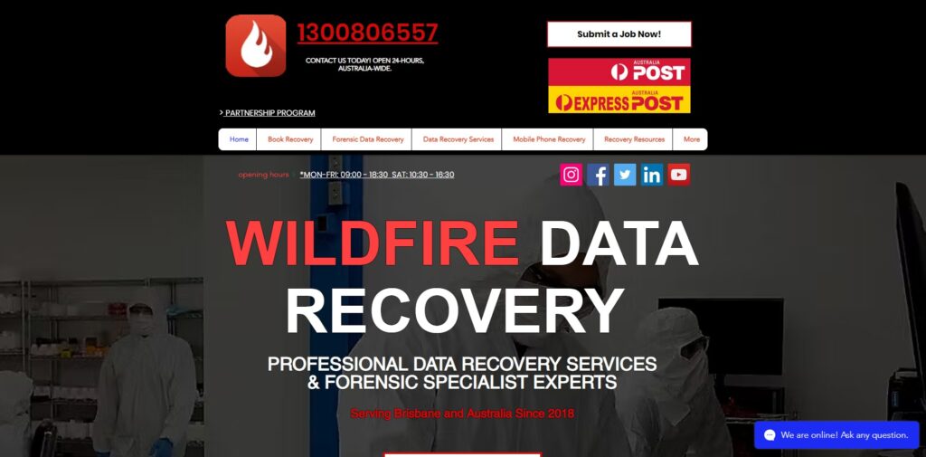 wildfire data homepage