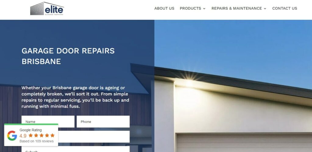 Elite Garage Door Repairs Homepage