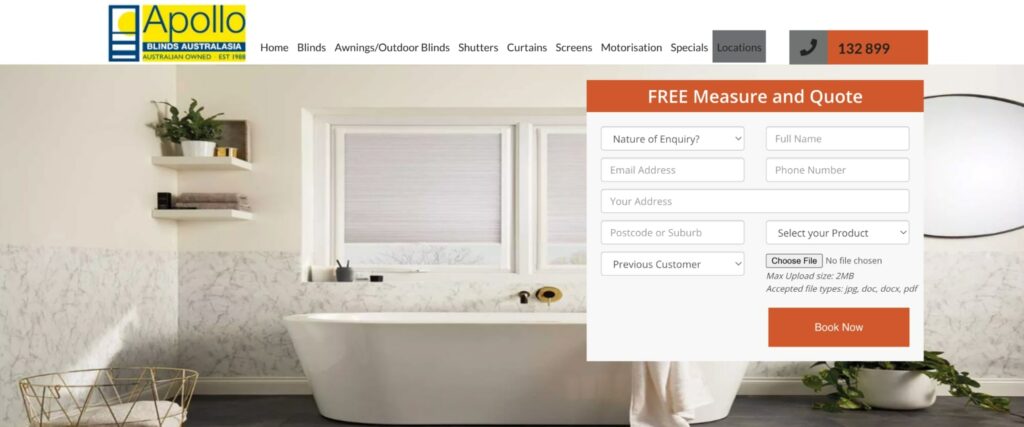 Apollo Blinds, Awnings & Shutters Homepage