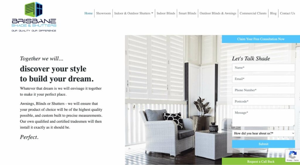 Brisbane Shade & Shutters Homepage