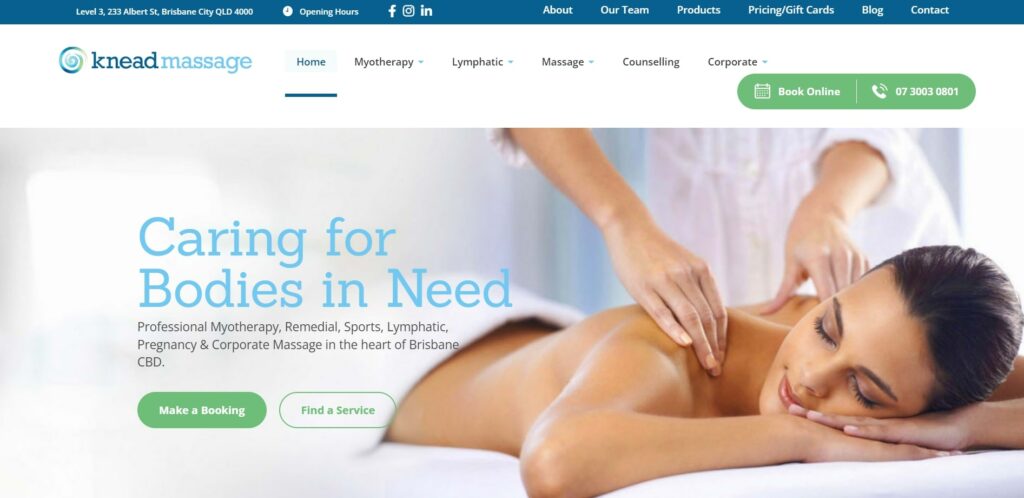 Knead Massage Homepage