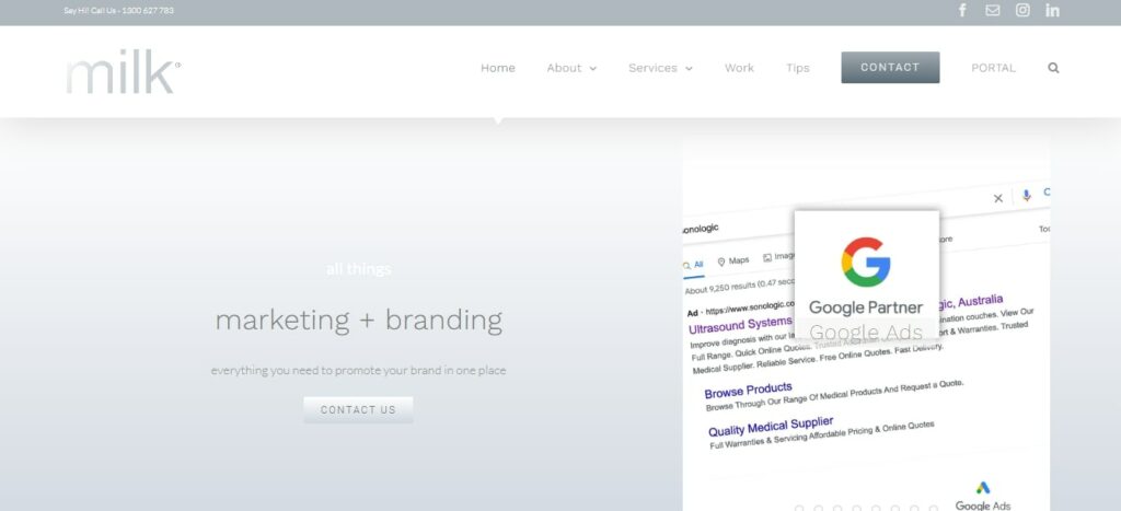 Milk Creative Homepage