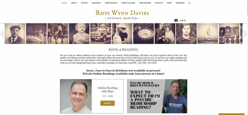 Psychic Medium Rhys Wynn Davies Homepage