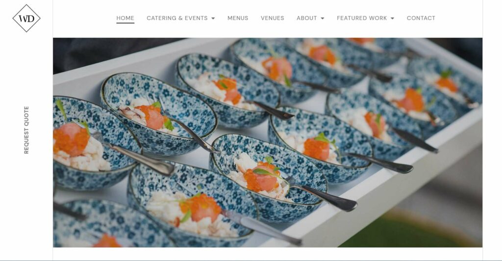 Wine & Dine'm Catering Homepage