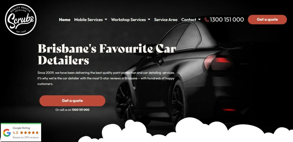 Scrubs Car Detailing Homepage