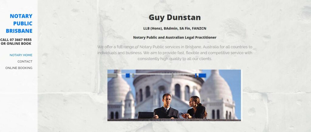 Guy Dunstan Notary Public Brisbane Homepage