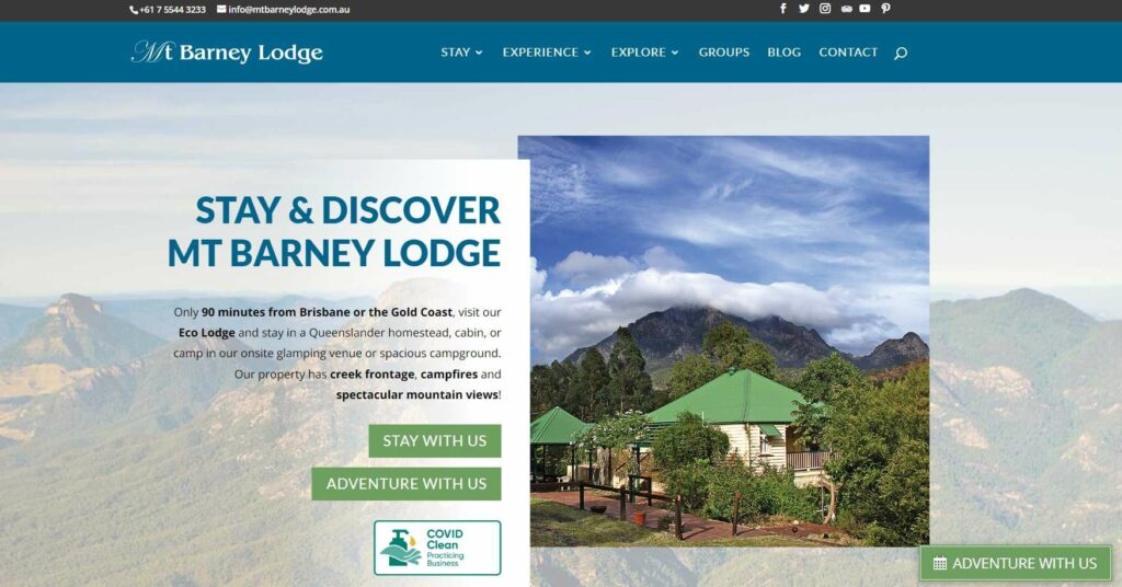 Mt. Barney Lodge Homepage
