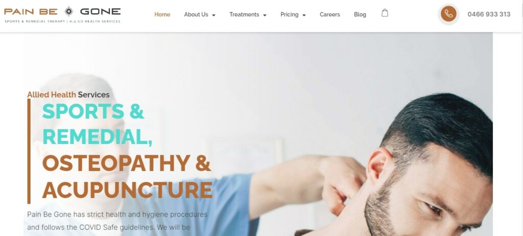 Pain Be Gone Homepage