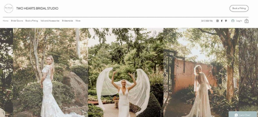 Two Hearts Bridal Studio Homepage