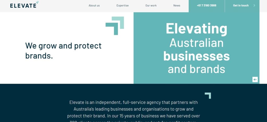 Elevate Communication's Homepage