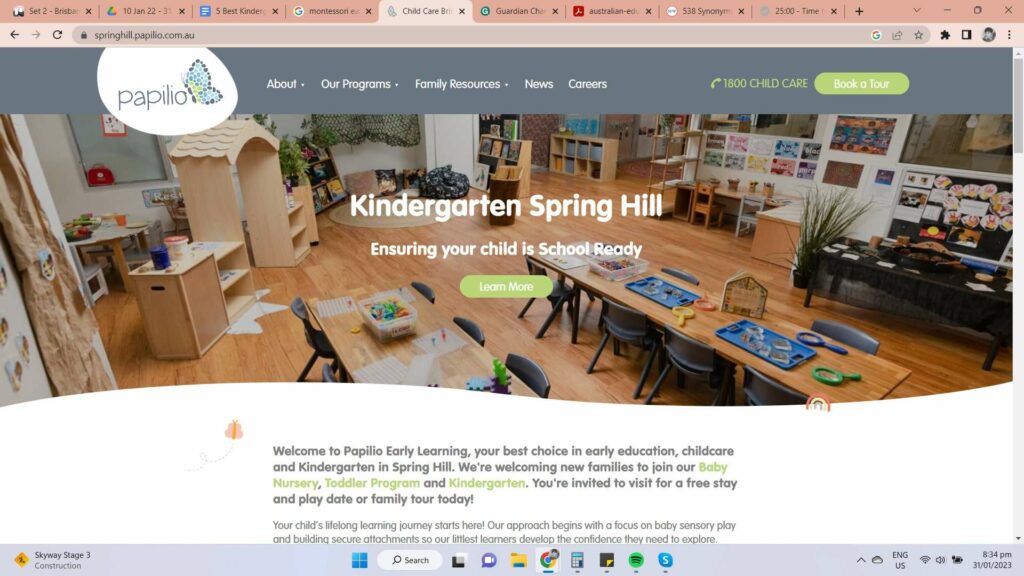 Papilio Early Learning Spring Hill's Homepage