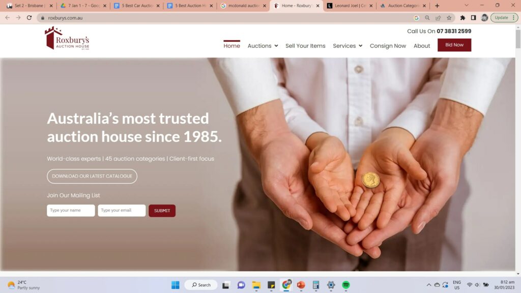 Roxbury’s Auction House's Homepage