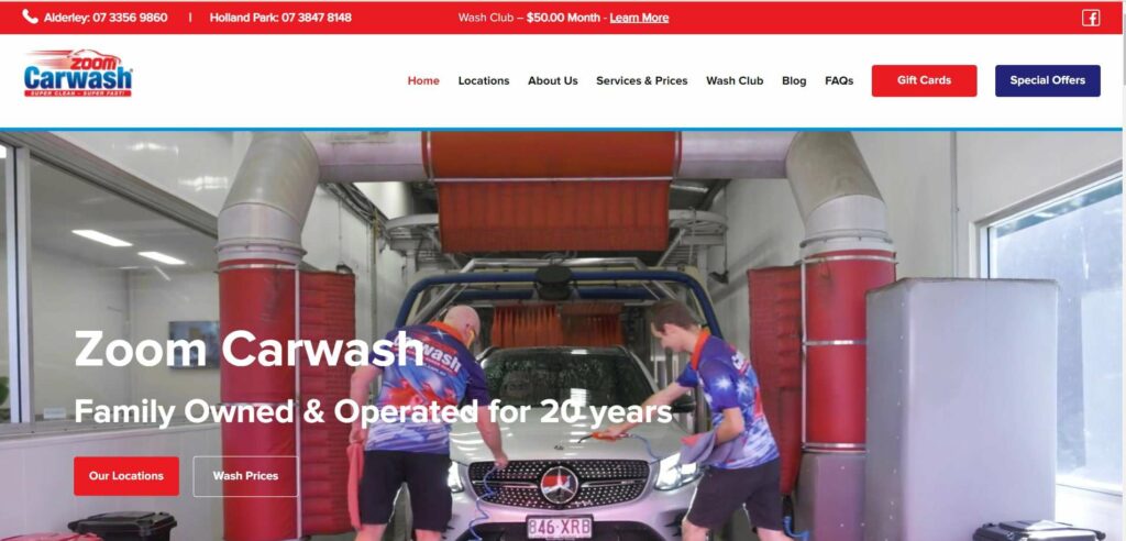 Zoom Car Wash's Homepage
