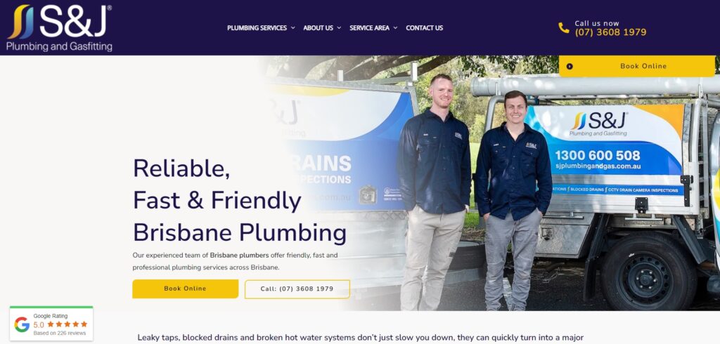 S&J Plumbing and Gasfitting Homepage