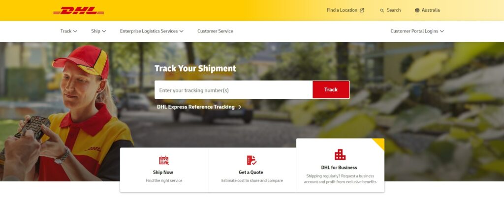 DHL Express's Homepage