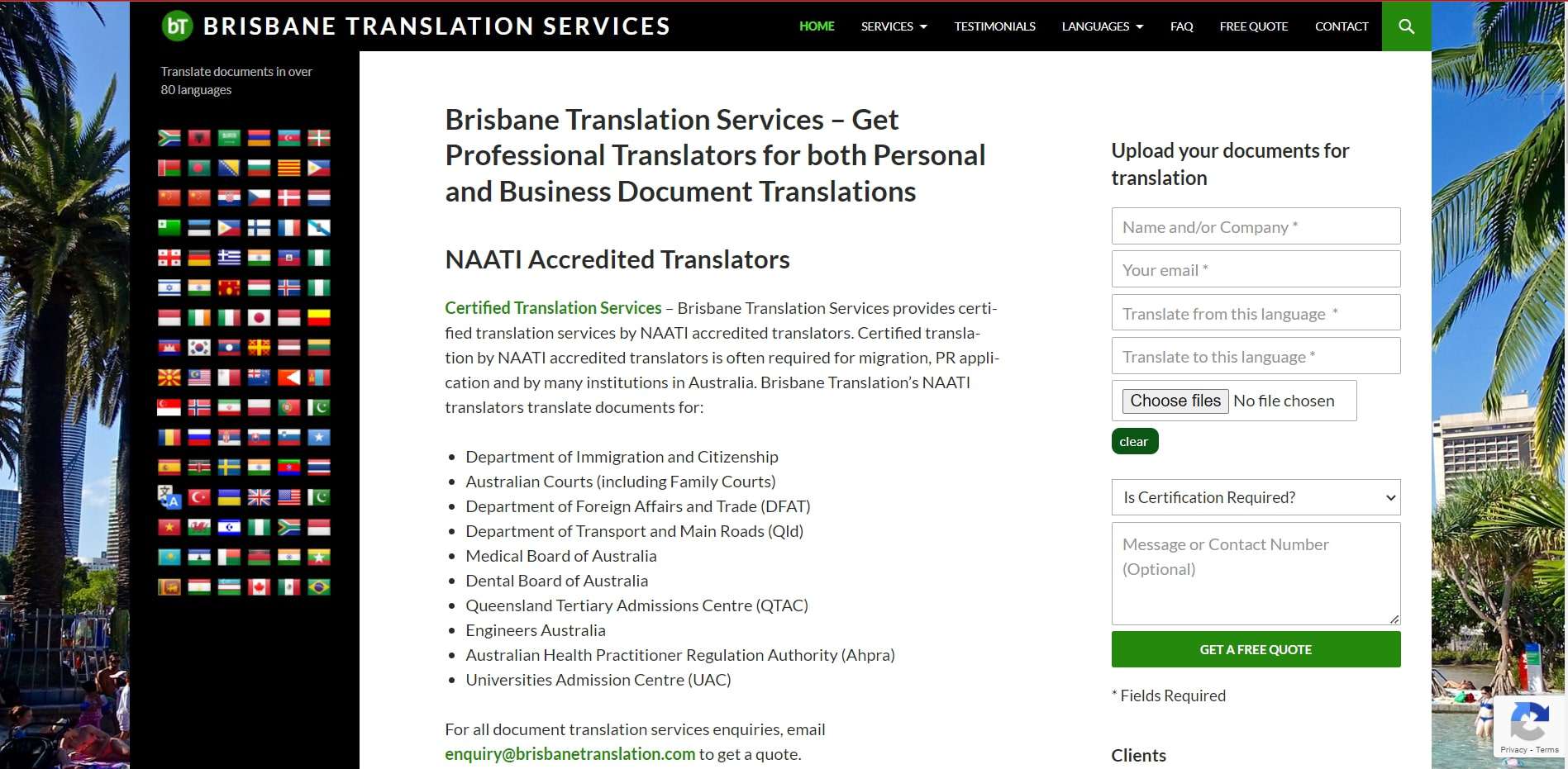 Brisbane Translation Services's Homepage