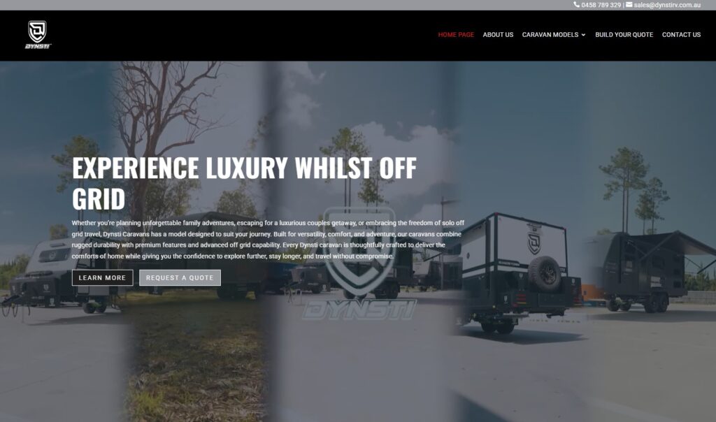 dynsti caravans homepage
