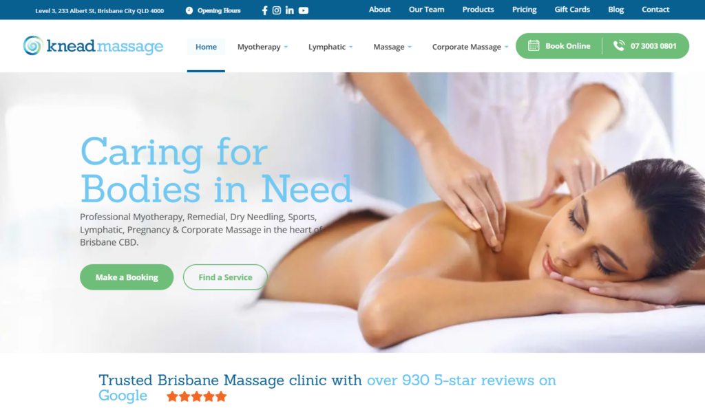 knead work massage homepage