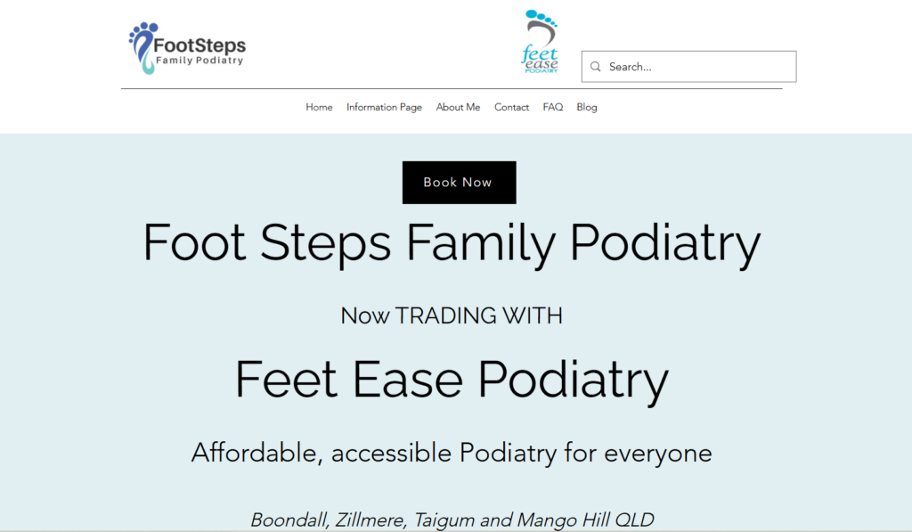 Feet Ease Podiatry homepage