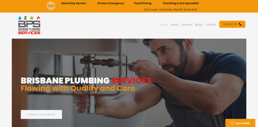 brisbane plumbing services homepage