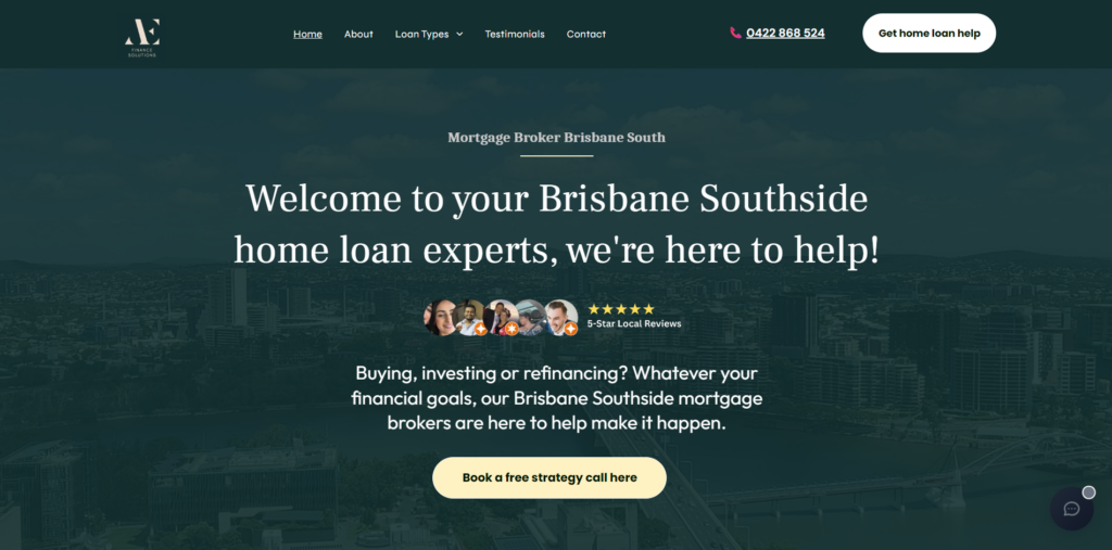 AE Finance Solutions homepage