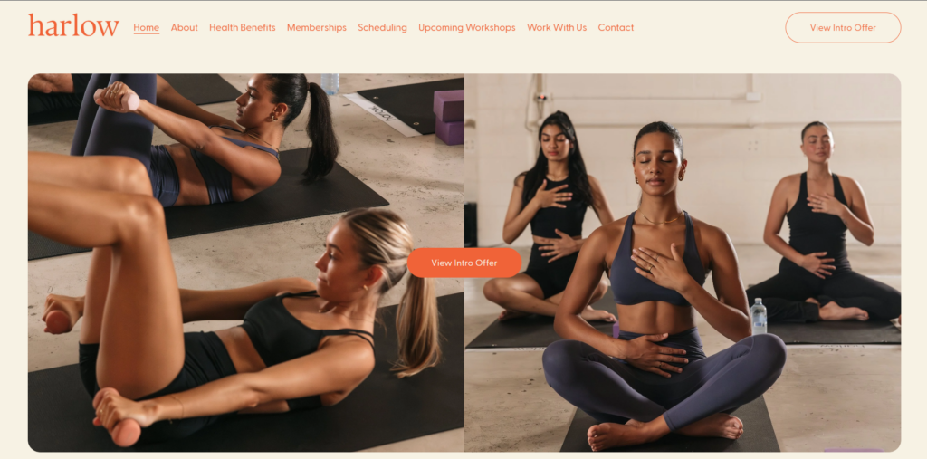 Harlow Hot Yoga & Hot Pilates homepage