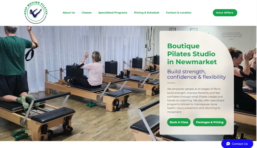 keep moving pilates homepage